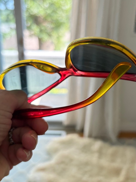 Oakley Red and Yellow Transparent Temple Sunglasses